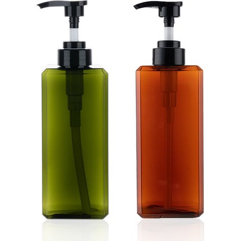Set mit 2 x 650 ml Pumpflaschen, nachfüllbarer Kunststoff-Lotionspender, leere Pumpflasche für Seife, Lotion und Shampoo - AquaForge (1/5)