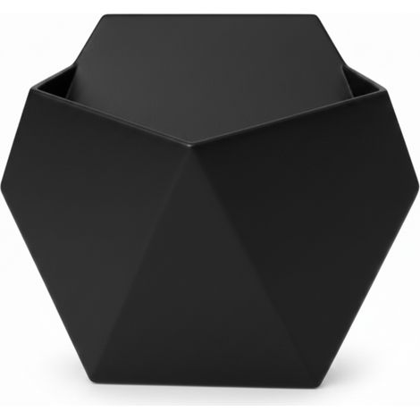 Vaso da fiori nero sospeso da parete, supporto geometrico per fiori da interni