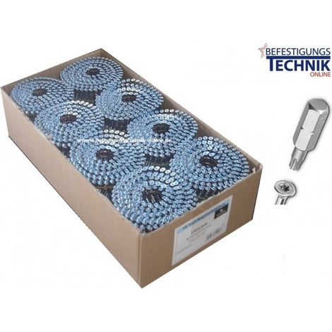 3,9x90mm TX20 verzinkt 16° Nagelschrauben draht für Coilnagler Paslode Bostitch 2M-EN14666