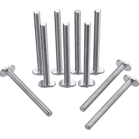AIDUCHO 10pcs Outil de fixation de vis de boulon pour rainure en T M8X100mm Goujon à enfiler Boulon de vis coulissante à écrou en T pour Outil de travail du bois pour rail d'onglet (1/5)
