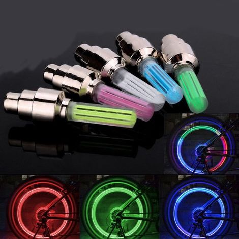 20 LED clignotantes pour bouchons de valve de pneu - Convient aux feux de roue de voiture, vélo, moto (4 rouges, 4 jaunes, 4 bleues, 4 vertes, 4 multicolores) (1/4)