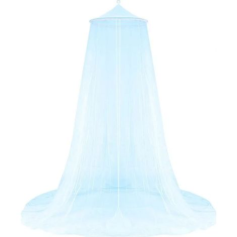 Letto a baldacchino rotondo Queen Size per principessa, letto a baldacchino DME per picnic, giardino, esterni, casa, blu.