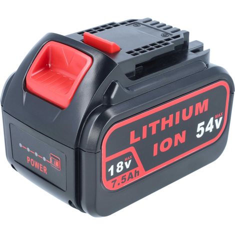 vhbw batteria sostituisce DeWalt DCB546, DCB547, DCB548, FlexVolt per attrezzi da lavoro (7500 mAh, Li-Ion, 18 V / 54 V) (1/5)
