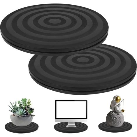 BEBUSINGOTO Plato giratorio universal de 360° (2 unidades), plato giratorio manual con rodamiento de bolas de acero, plato giratorio de 360 grados con rodamientos de bolas de acero para TV, ordenador  (1/4)