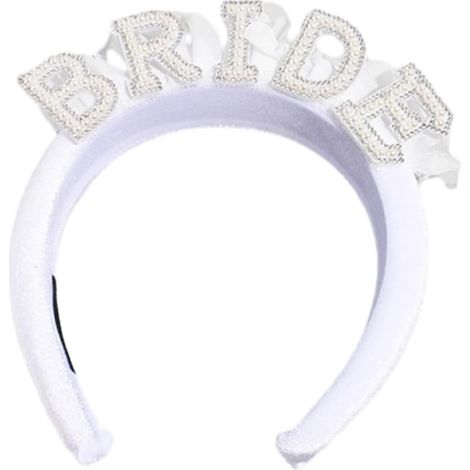 Serre-tête avec perles artificielles pour fête de mariage - Élégant - Cadeau pour enterrement de vie de jeune fille (1/5)