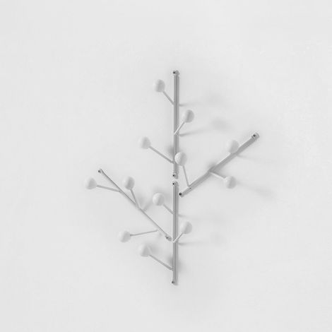 Set aus 4 modernen Metall-Wandhaken im Fleur-Design - Weiß
