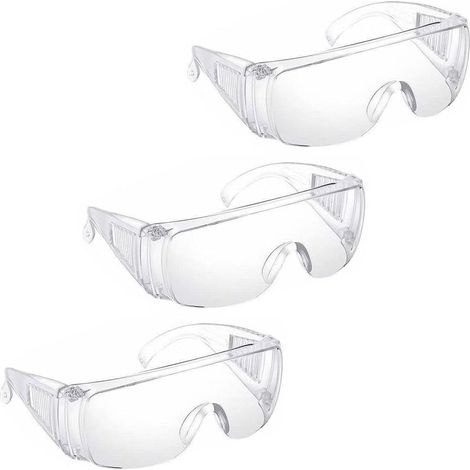 Lot de 3 lunettes de sécurité transparentes, anti-éclaboussures et anti-rayures (1/5)