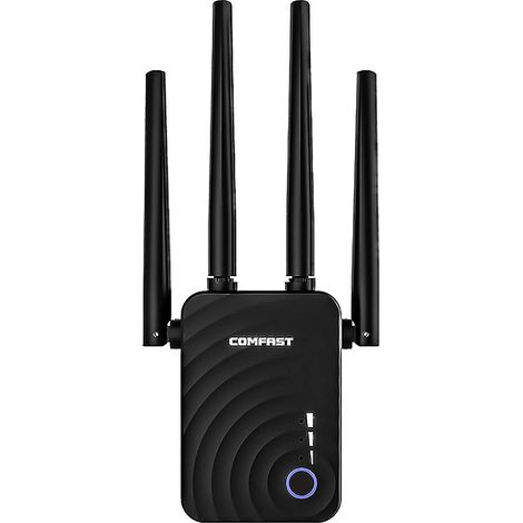 Répéteur/amplificateur de signal WiFi 1200 Mbps, étend la couverture jusqu'à 110 m² dans votre maison, compatible avec les réseaux WiFi 2,4 GHz et 5,8 GHz, installation simple, fonctionne avec tous le (1/5)
