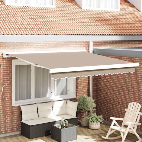Toldo retráctil Beige 300 x 250 cm Lona y Aluminio vidaXL