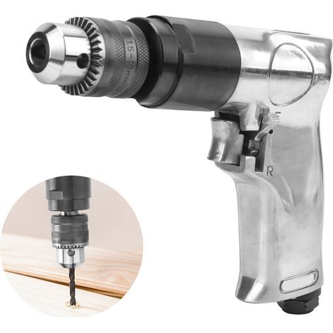 3/8 Inch Pneumatic Drill, 2000 RPM, Variable Speed, Adjustable Forward/Reverse with Solid Bearing (1/5)