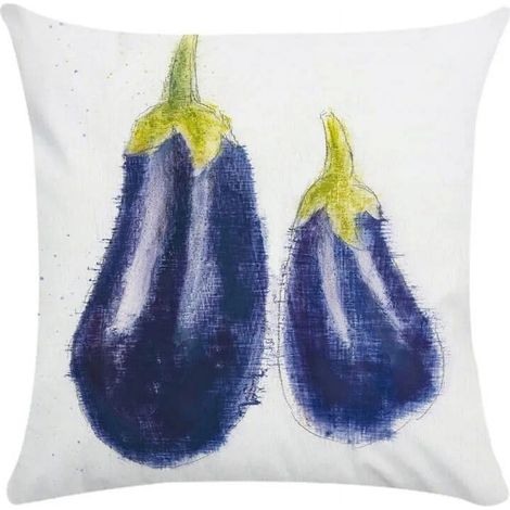 Taie D'oreiller Coton Lin - Imprimé Fruit Peinture à l'huile - Double Face - Pour Canapé Lit Bureau Voiture - 40x40 cm (1/5)
