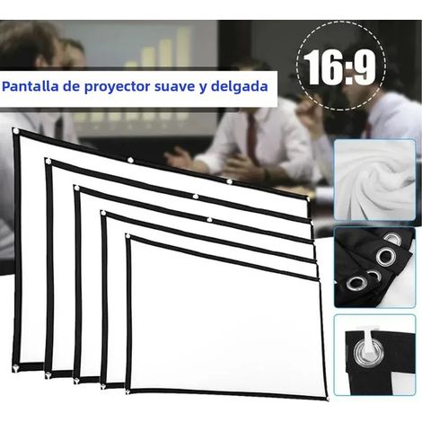 Écran de projection anti-lumière pour bureau à domicile/KTV, taille 60-150 pouces, écran de projection HD en PVC et polyester, blanc