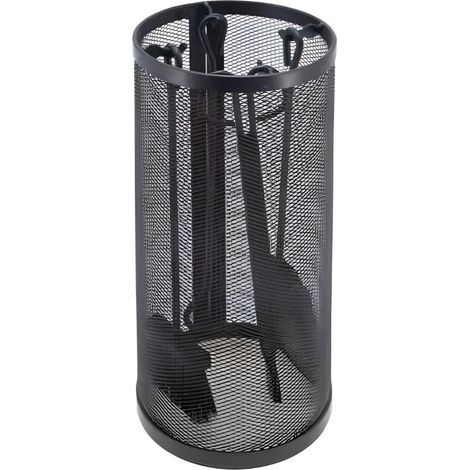 Serviteur/Garniture de cheminée ensembles d'outils pince à feu pelle brosse en fer forgé coloris Noir - Hauteur 50cm