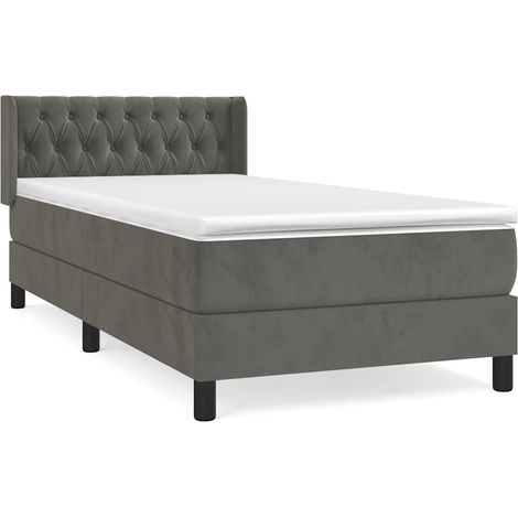 Maison Exclusive - Cama box spring con colchón terciopelo gris os (1/5)