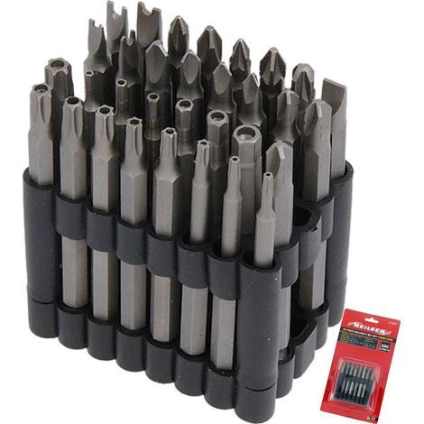 Neilsen 32pc Security Extra Long Screwdriver Bit Set Hex Hex Slotted Torx Star