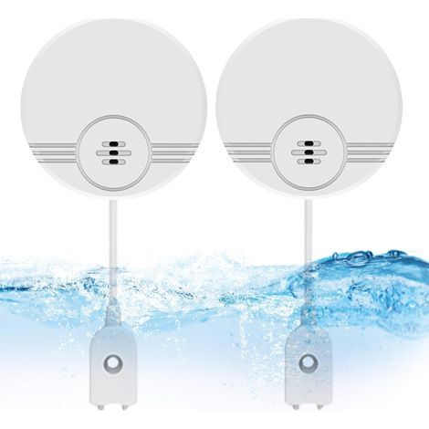 Lot de 2 détecteurs d'eau,alarme d'eau,alarme de contrôle de l'eau 135 dB, pour cave, salle de bain,garages (1/5)