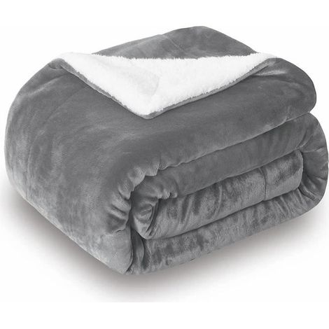 1 pièce Couverture Polyester 100 %, douce et confortable, microfibre Sherpa, 130 x 160 cm, pour canapé ou salon
