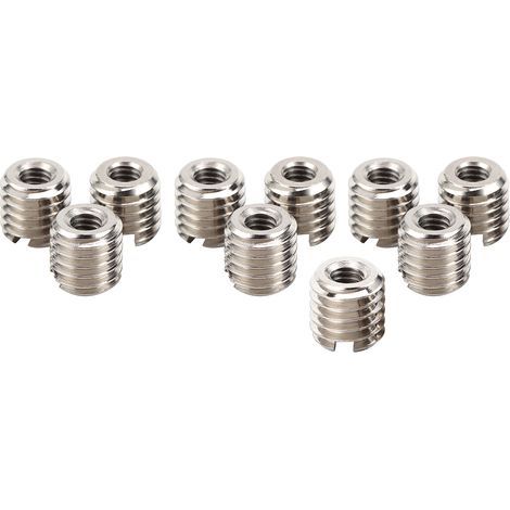 Thread insertion kit, 303 stainless steel reducing nut, female M4x0.7 to male M8x1.25, 0.3 inches long, 10 pieces (1/5)