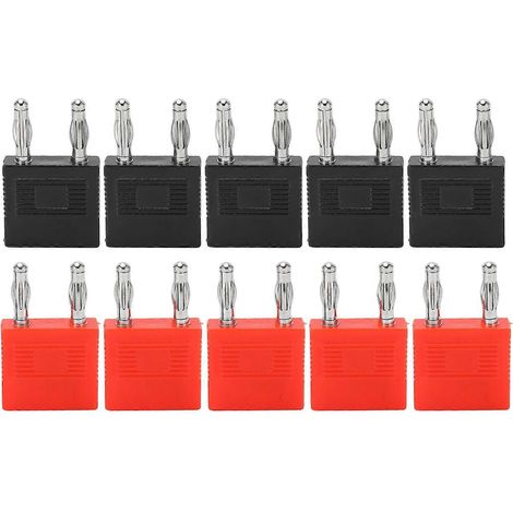 10 fiches bananes à double connecteur, connexion robuste, bonne conductivité électrique, double rangée, 4 mm, fiches bananes bidirectionnelles (1/4)