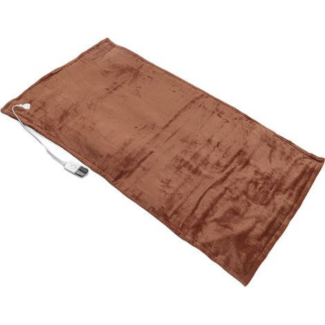 Couverture chauffante électrique, coussin chauffant pour garder au chaud à la maison ou en dortoir, gris, prise UE 220 V, couleur café, 150 x 80 cm (1/5)
