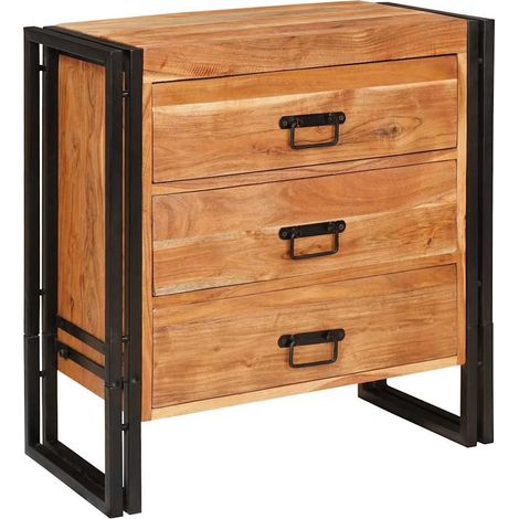 Credenza Marrone 66 x 33 x 70 cm Legno di Acacia Massello vidaXL (1/5)