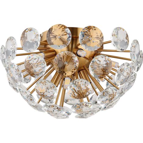 Plafoniera cristalli chiari plafoniera oro Plafoniera oro, metallo, 10x prese G9, DxH 39 x 22 cm