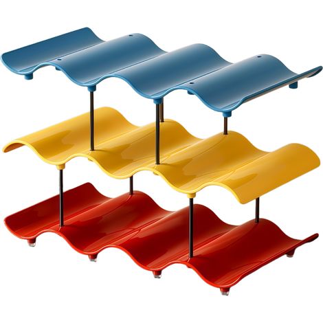 Stapelbare Flaschenregale, einzelne Flaschenregale, große Kunststoffflaschenregale (farbig, 3-stöckig) (1/5)