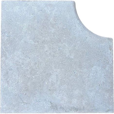 Margelle d'angle rentrant pierre du Sinaï Beige Sablée Brossée 45x45x3 cm Bord 1/2 Rond - À l'unité - Ti'ma Stone