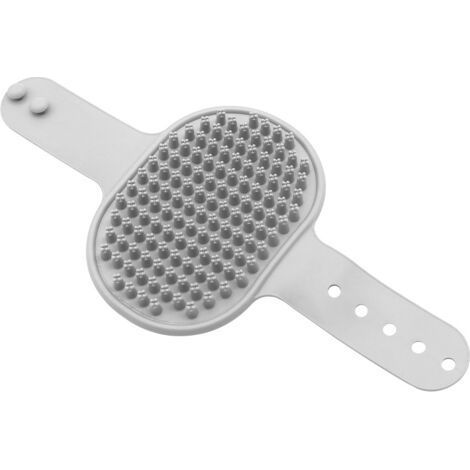 Gray Pet Bath Brush, 26.212.5cm, Silicone Brush, Dog Washing and Cleaning Mitt. (1/5)