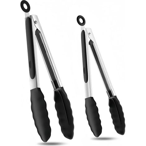 Pince Cuisine Silicone - Lot De 2 - Qualité Alimentaire - Résistance Chaleur - Pour Air Fryer Et Barbecue (1/5)