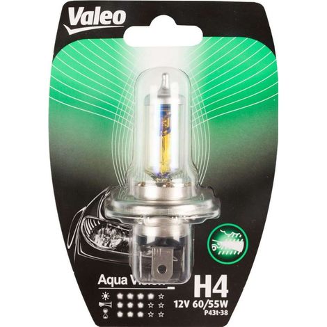 VALEO H4 lampada singola auto 12V 60/55W Aqua Vision attacco P43t-38 Originale