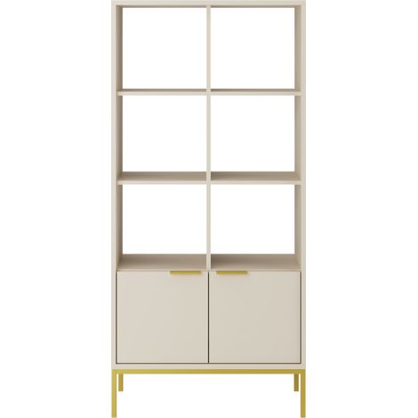 Bibliothèque AUSTIN 40x171,3x80 cm Avec rangement beige / doré (1/5)