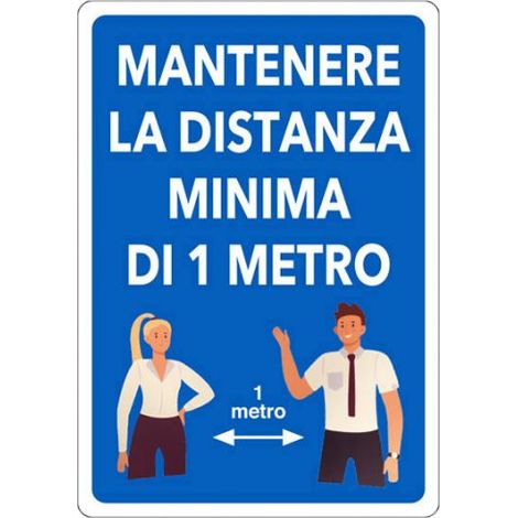 ETIC.ADES.30X20 MANTENERE DIST. MINIM. DI 1MT