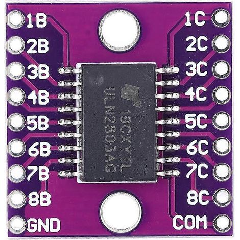 2 Stück Darlington-Transistorarray-Modul ULN2803A, industrielles elektrisches Zubehör, lila, 50 V