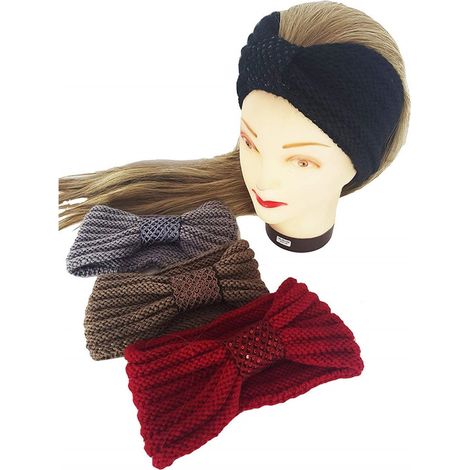 TRADE SHOP - Fascia Elastica Lana Paillettes Annodata Retro Ferma Capelli Tessuto Accessori -