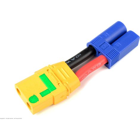 Revtec - Power Adapter Lead - EC-5 Plug XT-90 AS Anti-Spark Socket - 10AWG Silicone Wire - 1 pc