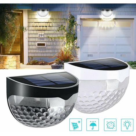 Applique murale solaire extérieure à projection semi-circulaire, éclairage décoratif de jardin (LED noir et blanc) (1/3)