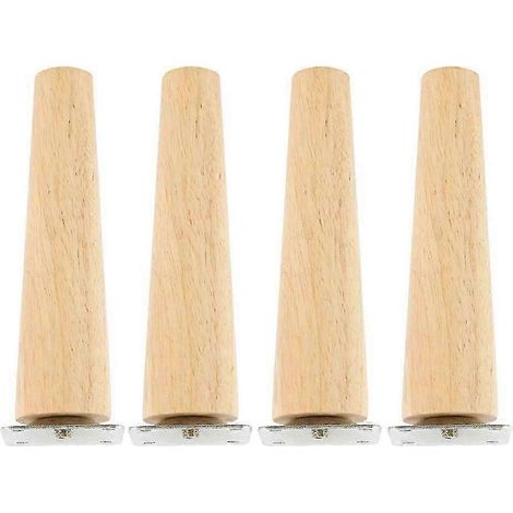Pieds de table en bois, pieds de canapé, pieds de meubles, pieds de meubles en bois de 6 pouces avec plaque de montage et vis, adaptés aux canapés, lits, armoires et fauteuils (15,2 pouces). (1/5)