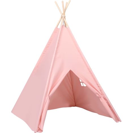 vidaXL Tente tipi d'enfants avec sac Peau de pêche Rose 120x120x150 cm
