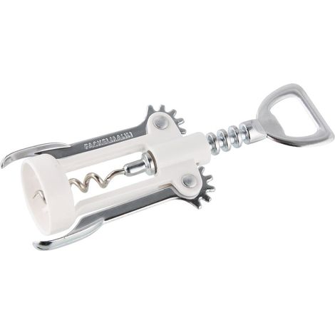 FACKELMANN Cavatappi con apribottiglie, 16,5 cm, in bianco/argento, plastica (1/3)