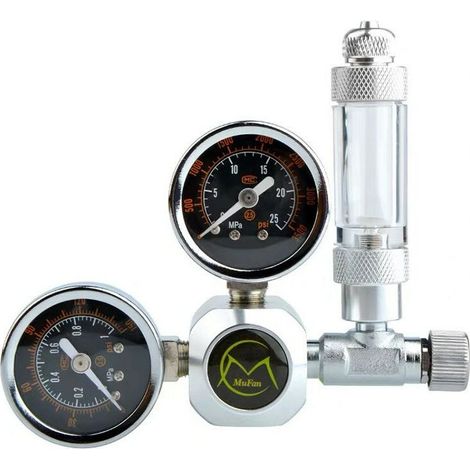 CO2 pressure reducer, aquarium pressure regulator, aquarium with air bubble counter