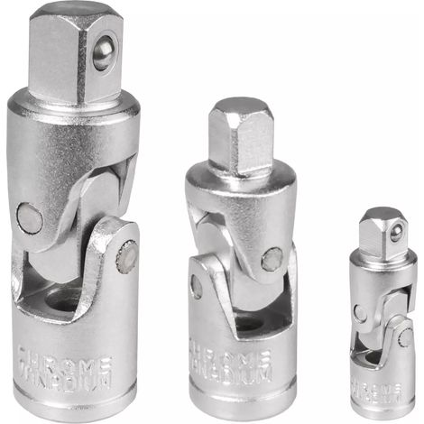 ENSEMBLE DE 3 JOINTS CARDAN 1/2 1/4 3/8 POUCES POUR DOUILLES (1/4)