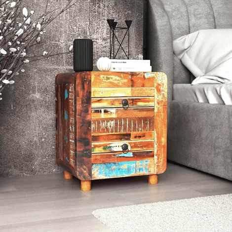 vidaXL Table de chevet Bois de récupération massif 43x33x51 cm (1/5)