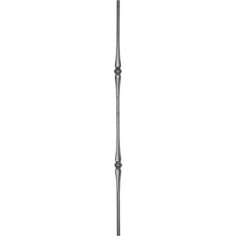 Barreau lisse avec double olive et bague - Hauteur 1000mm rond Ø14mm - Fer forgé - À souder - DECO FER FORGE