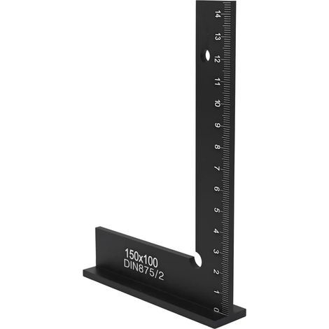 Squadra a 90 gradi per la lavorazione del legno e la misurazione, costruzione in metallo con precisione 02, modello opzionale 150 x 100 mm o 100 x 70 mm (1/5)