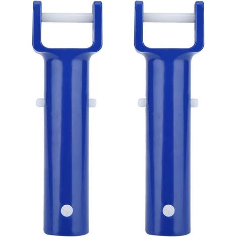 2 Pièces Piscine Tête D'aspirateur Poignée Pièces de Rechange Bleu ABS Piscine V Forme Pince Brosse Tête Poignée Nettoyage Brosse Tête Remplacement Piscine Accessoires (1/5)