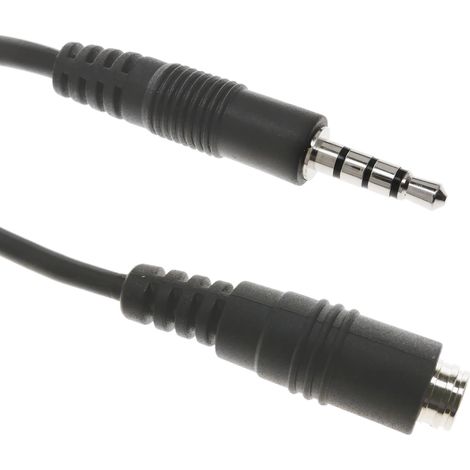 BeMatik - Prise audio casque et micro minijack 4 broches 3.5mm type mâle à femelle 10m (1/5)