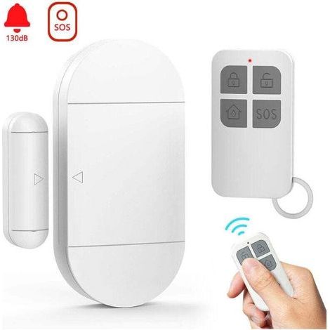 Alarme de porte et fenêtre. détecteur de porte et fenêtre sans fil avec télécommande et batterie. capteur magnétique antivol et anti-intrusion pour système de sécurité domestique et enfant (1/5)