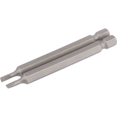 Draper 2-Piece 75mm (3.0mm) Plain Slot E-Shank Insert Bits with 1/4" Hex Drive (1/5)