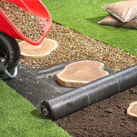 Unkrautvlies für den Garten, Mulchvlies für den Außenbereich, Rasenmatte für die Landschaftsgestaltung, Bodendecker für den Gartenbau 100 g/m². (1/5)